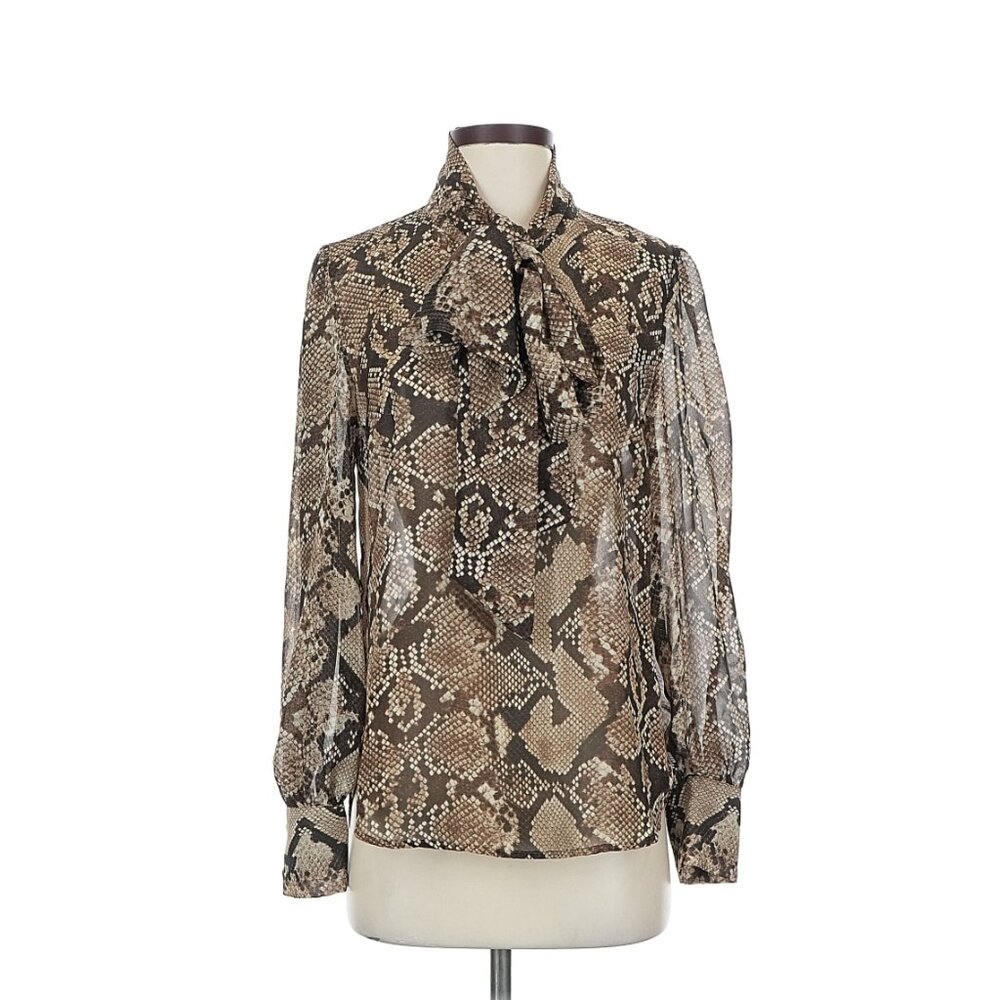 Altuzarra for Target Snakeskin PussyBow Top | Size M
